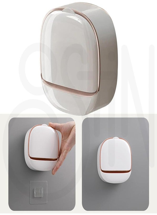 Ostin علبة صابون أوستين للحمام، تُعلق على الحائط، مصنوعة من مادة ABS، مع غطاء، مقاومة للماء، تُستخدم كعلبة تخزين أو منظم سفر. (أبيض) - Image 4